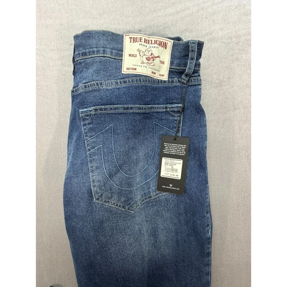 NWT True Religon Bobby Applique Men Denim Jeans 701011 Size 34